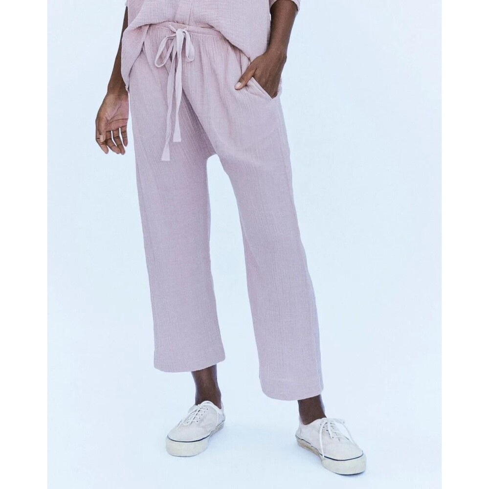 The Great. The Gauze Pants Cotton Trouser High Waisted Solid Pocket S-1 285244